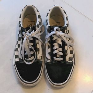 Vans lace up checkerboard sneakers
